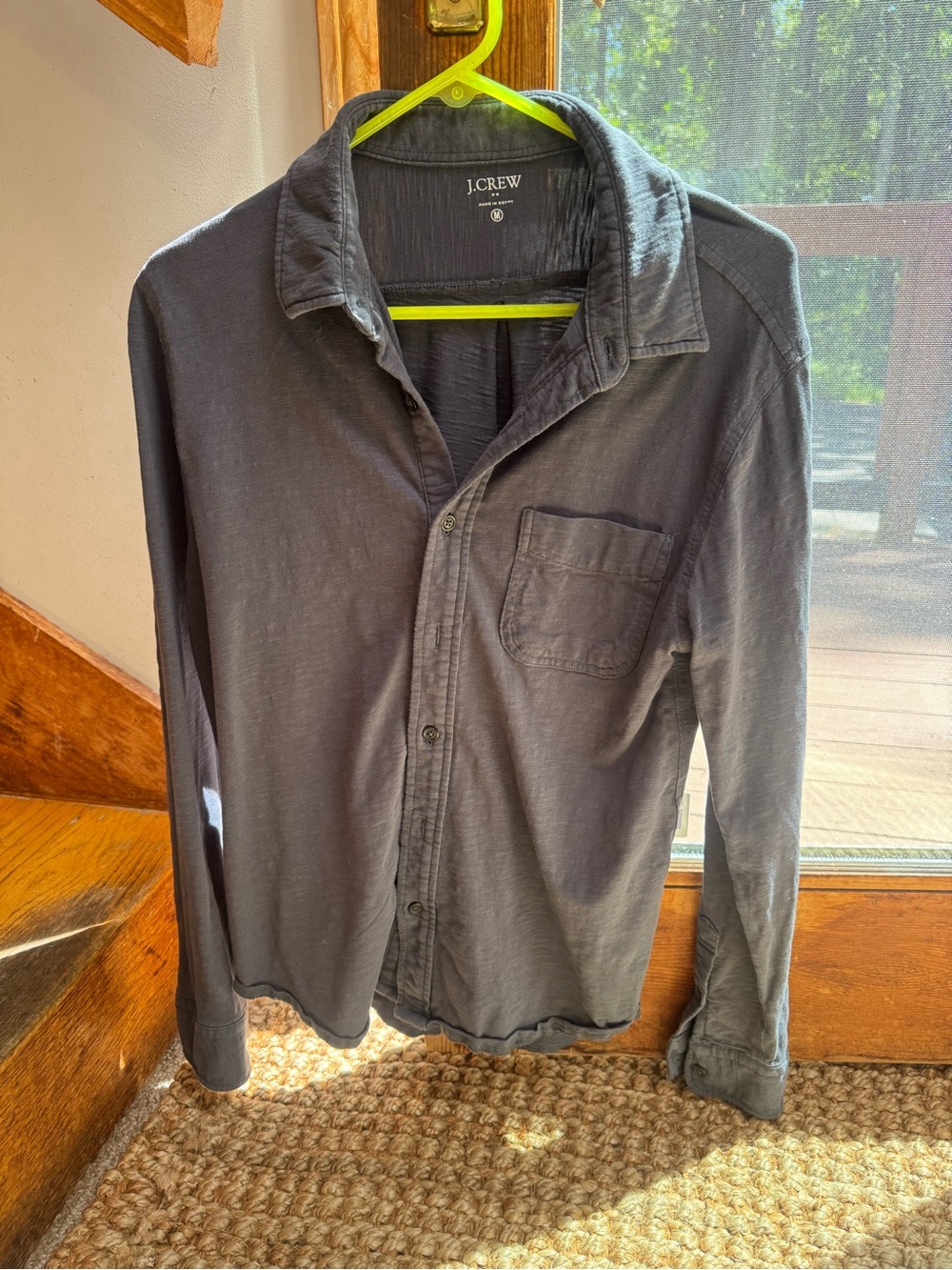 J. Crew Men’s Charcoal Gray Long-Sleeve Button-Down Shirt